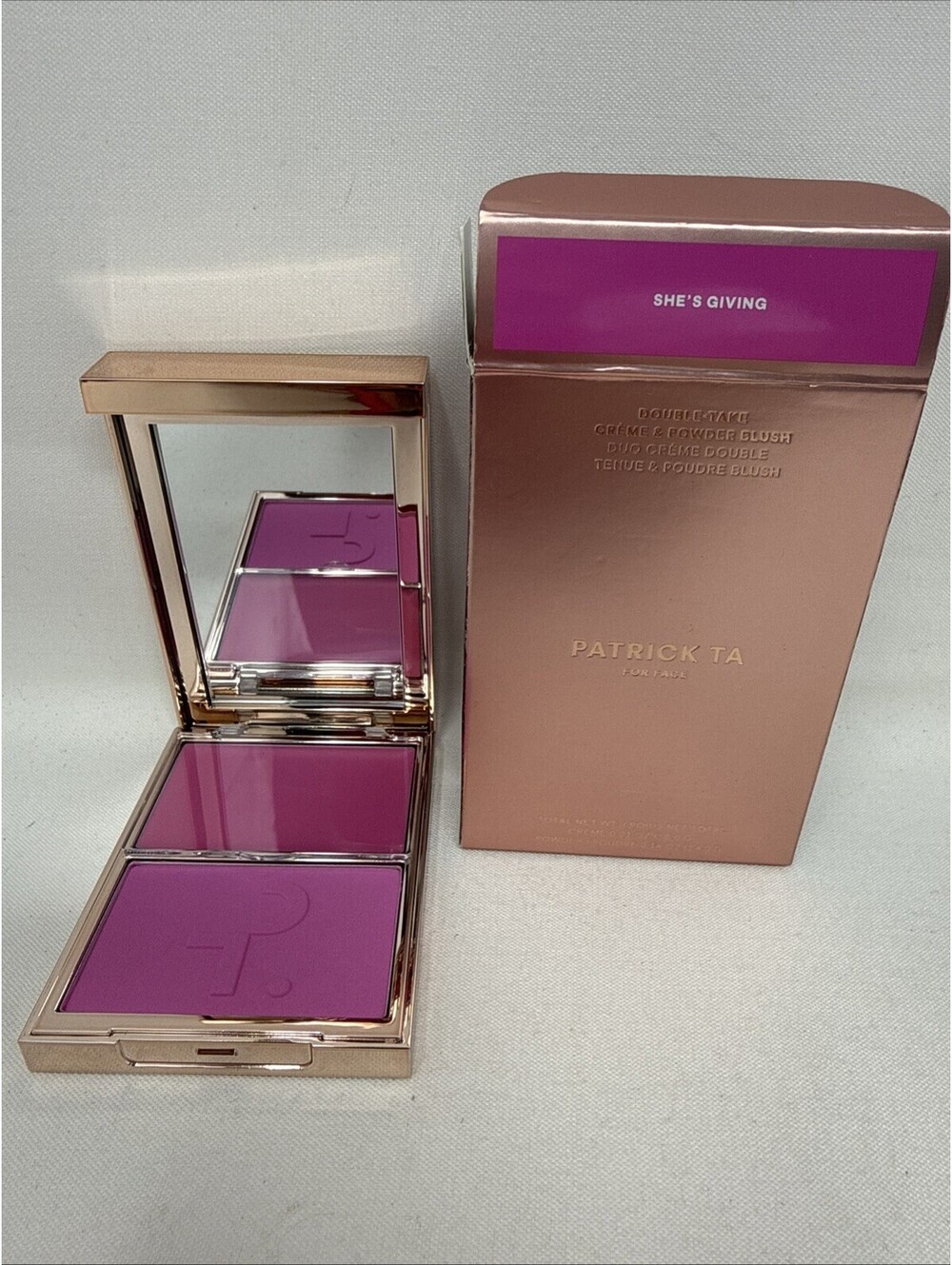 Patrick Ta Double-Take Creme & Powder Blush She's Giving Full Size NEW CJ200